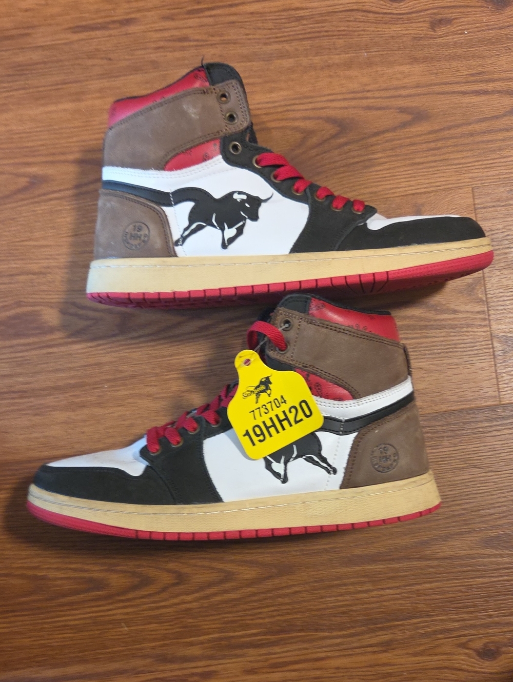 Air Stampede 1 AJ1 Jordan 1 Black Red Walnut Brown White Men 10 l SB Dunk High